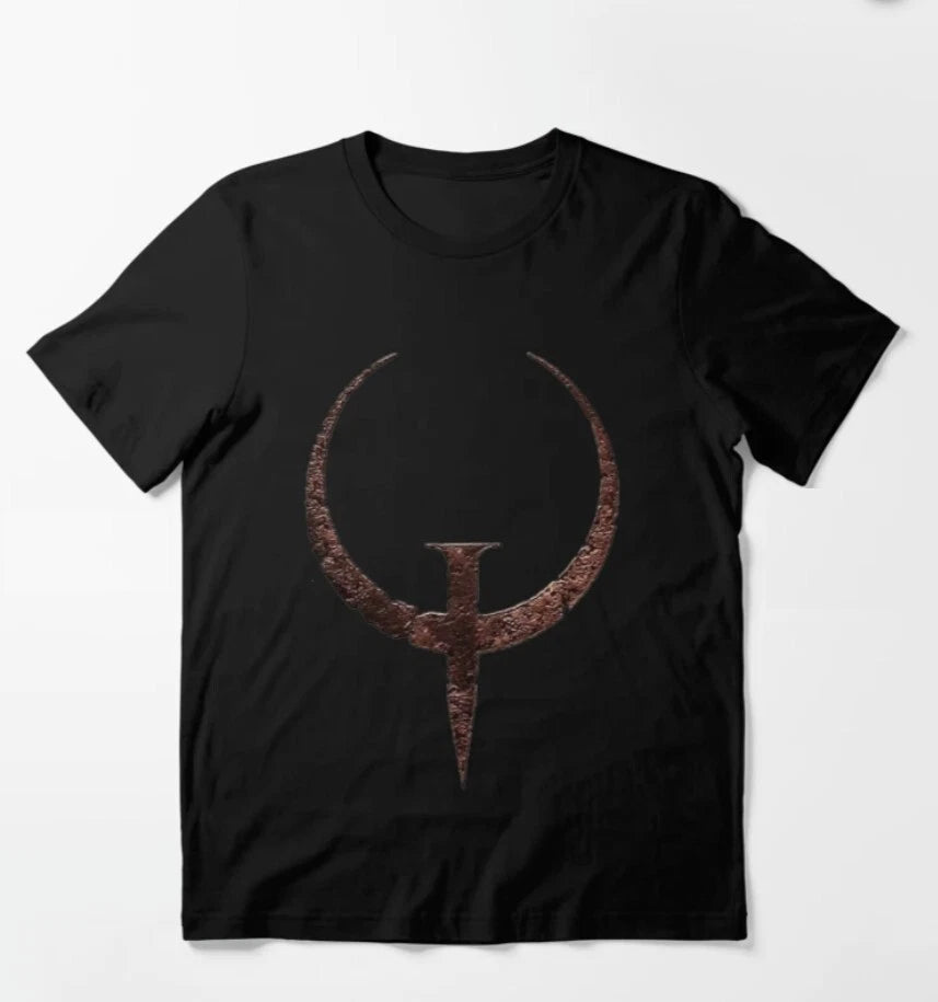 QUAKE 1 LOGO GAME T shirt BLACK WHITE SIZES FROM S TO 5XL 86
