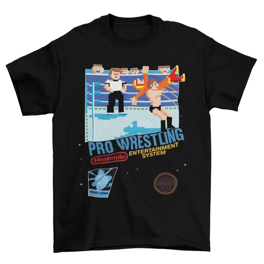 Pro Wrestling NES Cover T-Shirt Unisex Cotton Adult Funny Video Game New