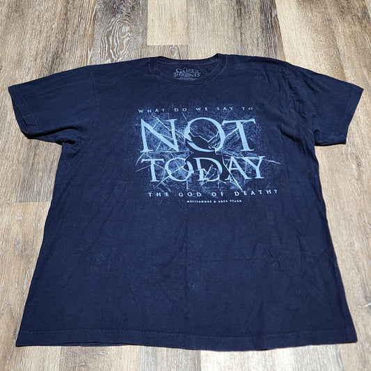 Game Of Thrones HBO God of Death NOT TODAY Melisandre Arya Stark T Shirt Size XL