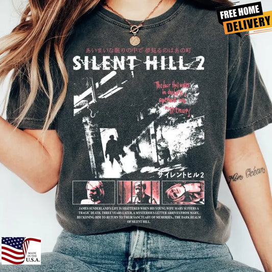 Silent Hill 2 T-Shirt, Horror Gaming Bootleg Fan T-Shirt, James Sunderland Tee,