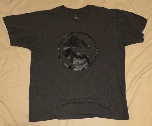 Mortal Kombat X T-Shirt Size L Klassic Logo Adult Black Graphic Video Game Spine