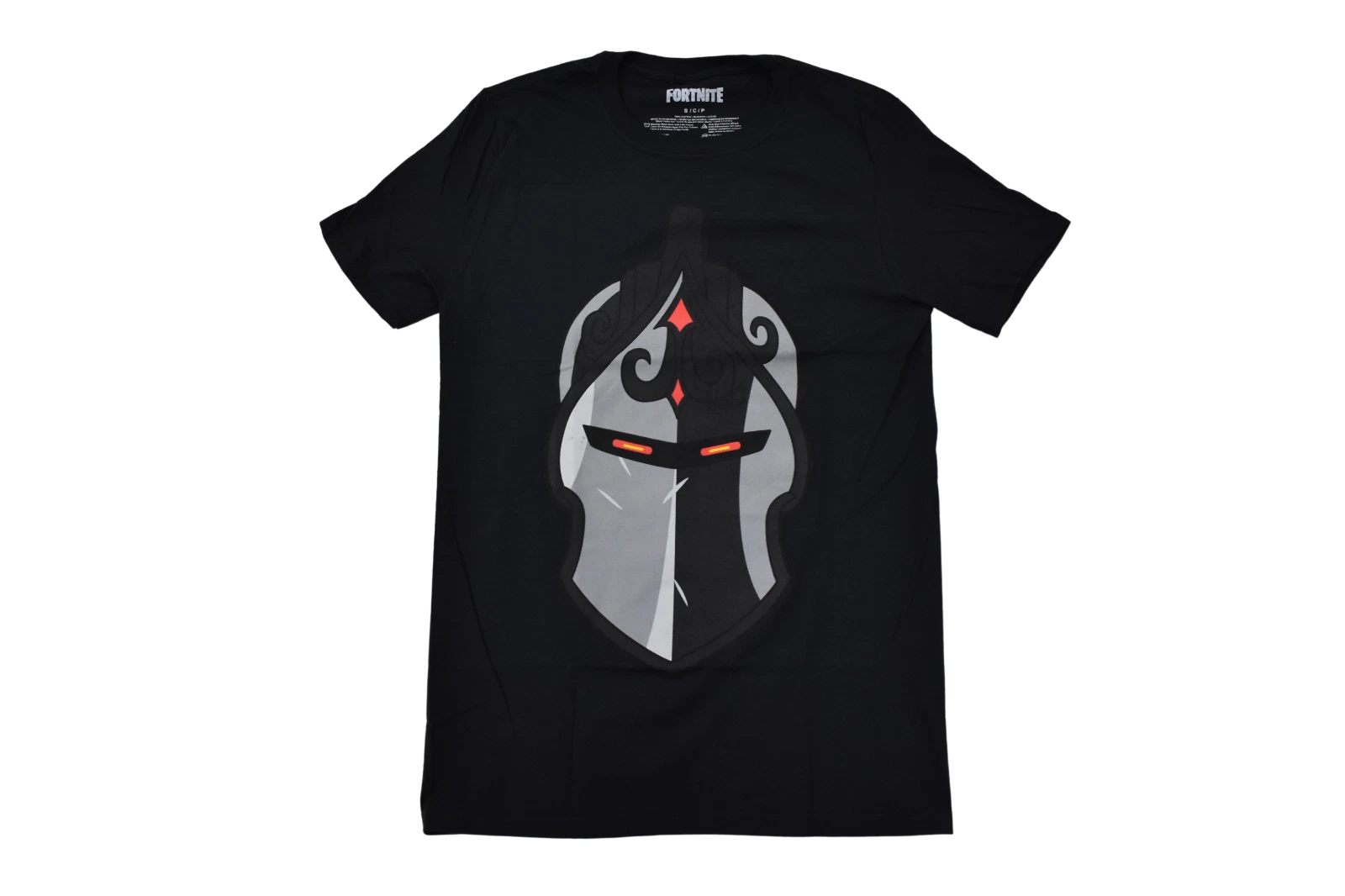 Fortnite Mens Black Knight Helmet Black Tee Shirt New S, M, L, XL