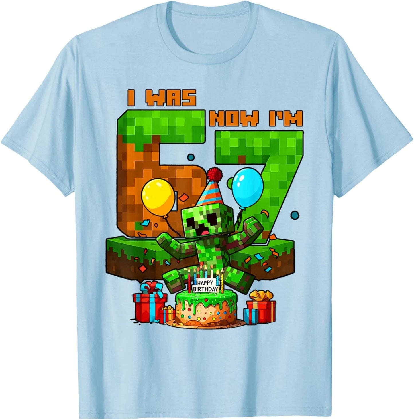 Funny I was 6 Now I'm 7 Unlocked Pixel Game Gift Unisex T-Shirt
