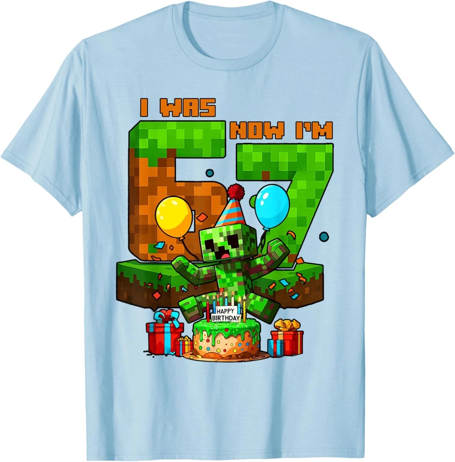 Funny I was 6 Now I'm 7 Unlocked Pixel Game Gift Unisex T-Shirt