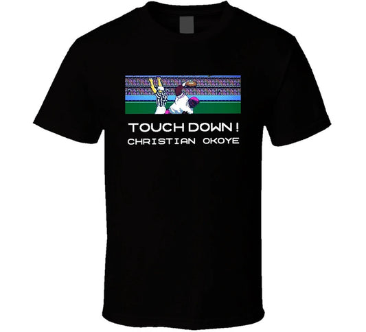 Tecmo Bowl Touchdown Christian Okoye Retro Football Video Game T Shirt