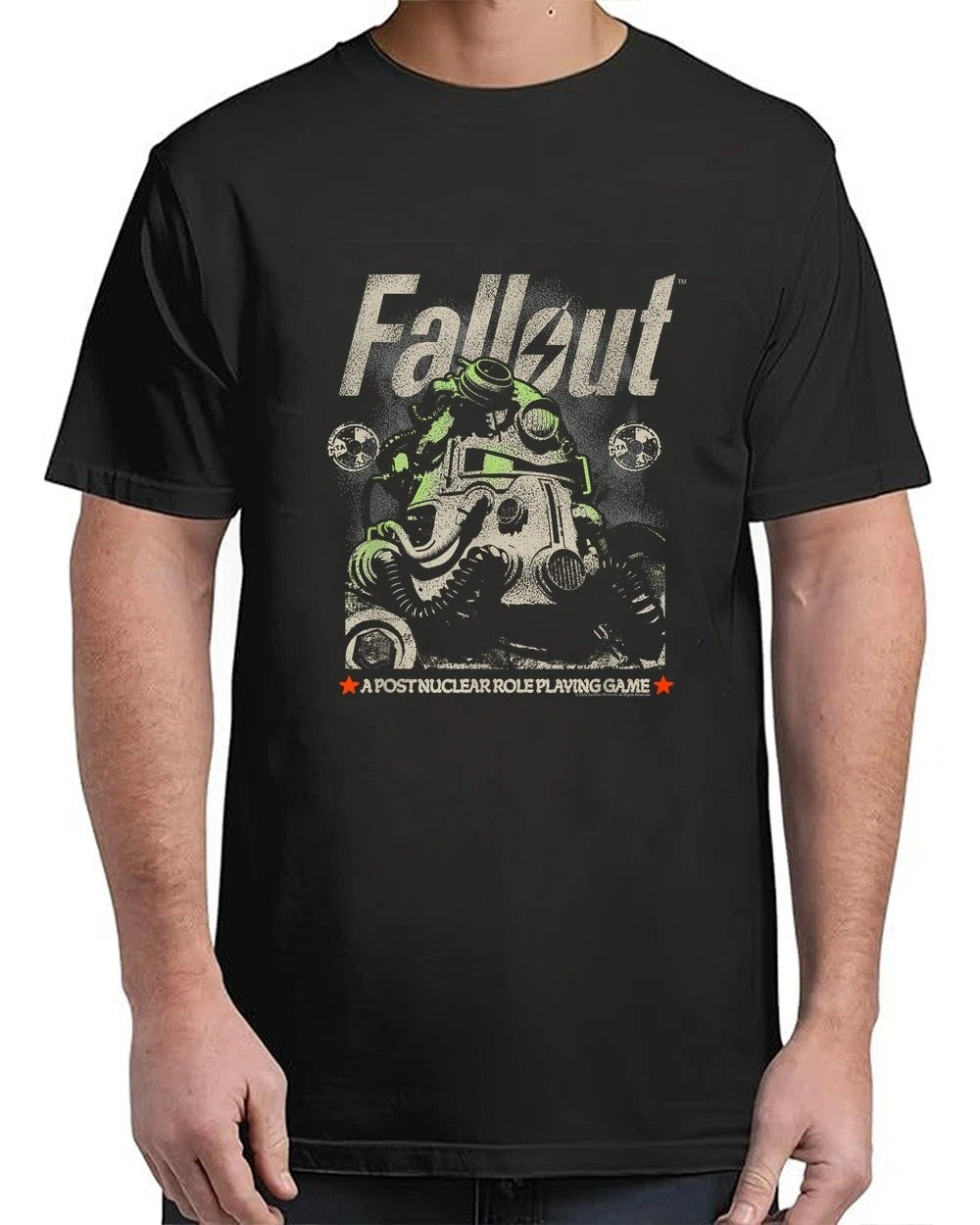 Fallout Video Game Distressed Character Portrait T-Shirt For Unisex S-4XL
