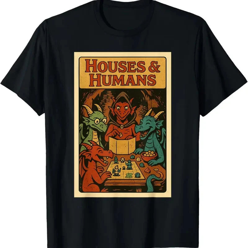 Gaming Houses Humans Funny Rpg Parody Gamer Men T-Shirt - TYPE 2
