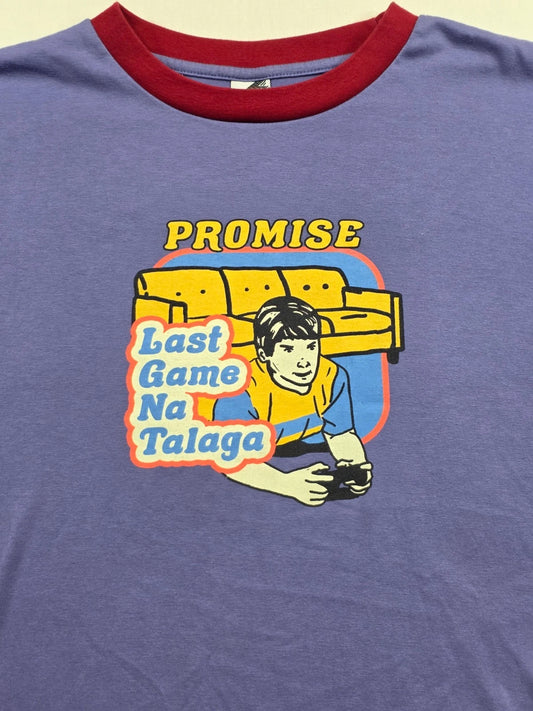 PROMISE Last Game Na Talaga Gamer Shirt XXL Purple Red Graphic Tee Funny