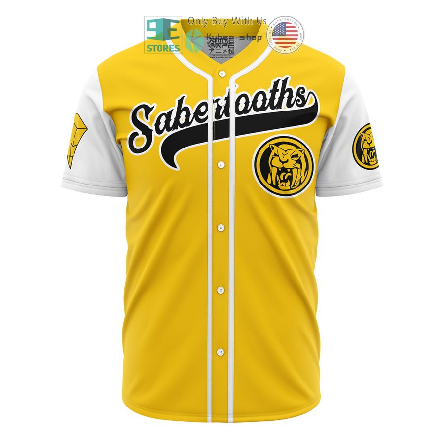 BEST Sabertooths Yellow Power Rangers Baseball Jersey