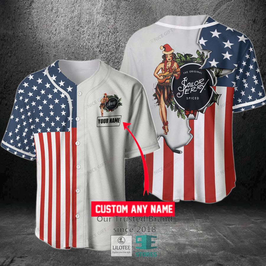 Sailor Jerry Your Name US Flag Baseball Jersey