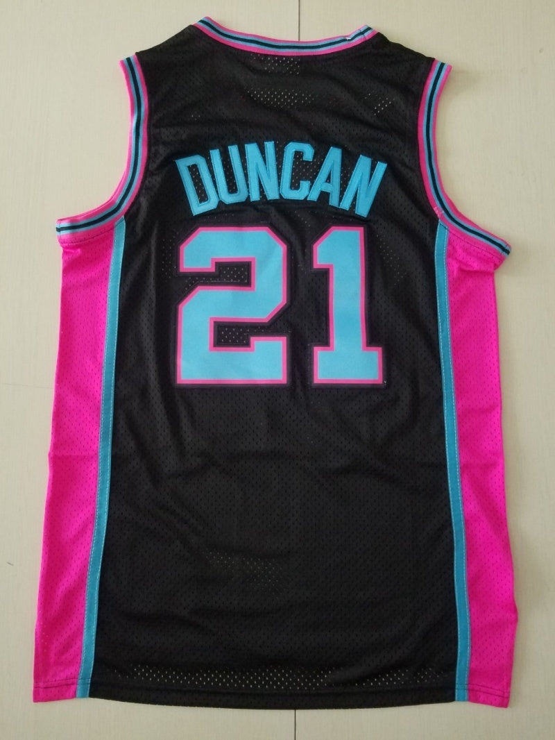 san antonio spurs #21 tim duncan Spurs 21 Black Retro s-xxl Style 1