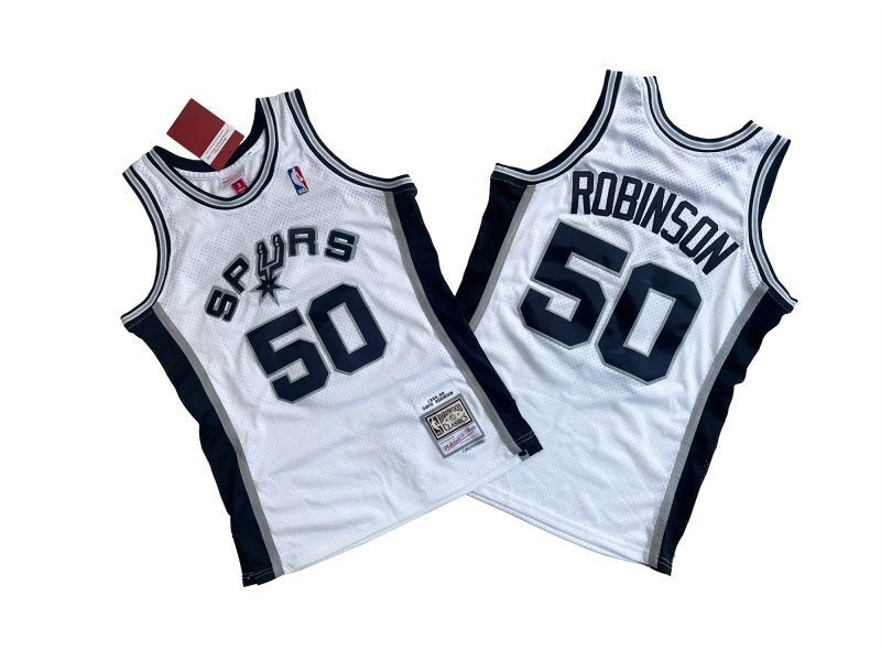 san antonio spurs #50 david robinson mitchell & ness white 98-99 swingman jersey