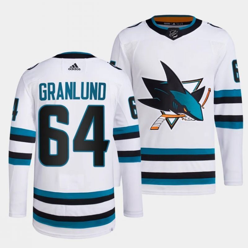 san jose sharks #64 mikael granlund away primegreen authentic pro white jersey