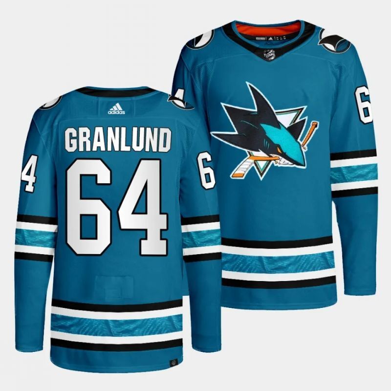 san jose sharks #64 mikael granlund home authentic pro primegreen teal jersey