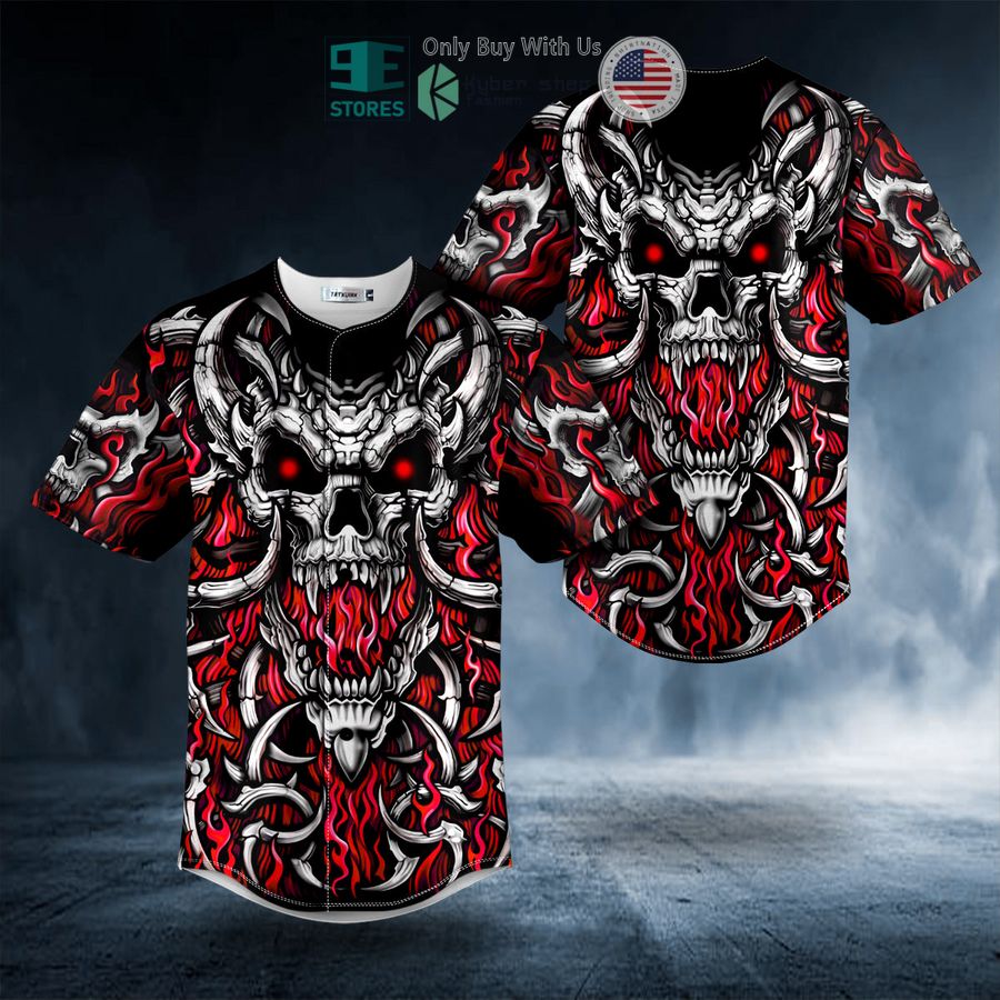 BEST Satan Baphomet Skull Baseball Jersey