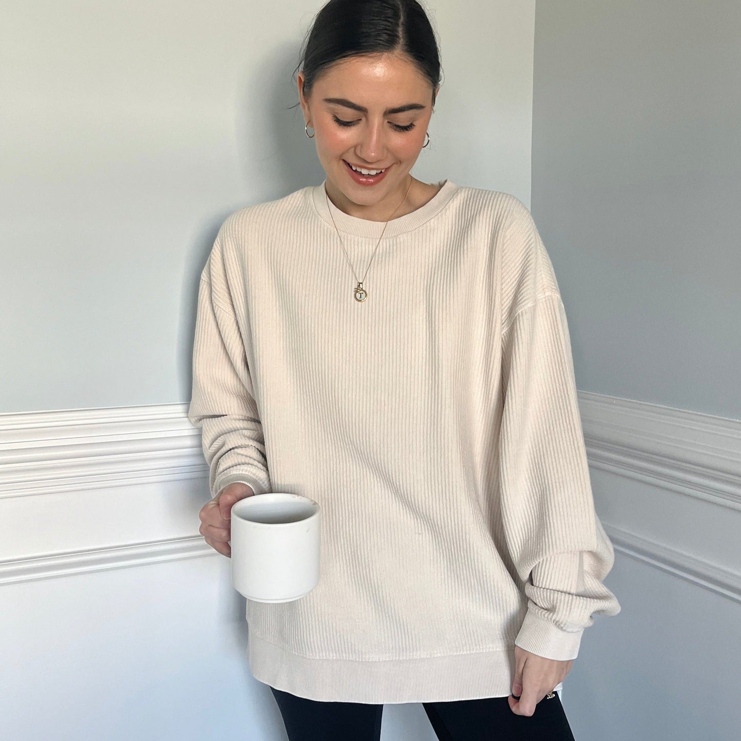Moonbeam Oversized Corded Crew T-Shirts, Hoodie, Sweatshirt | WearSparks.com (Image 1)