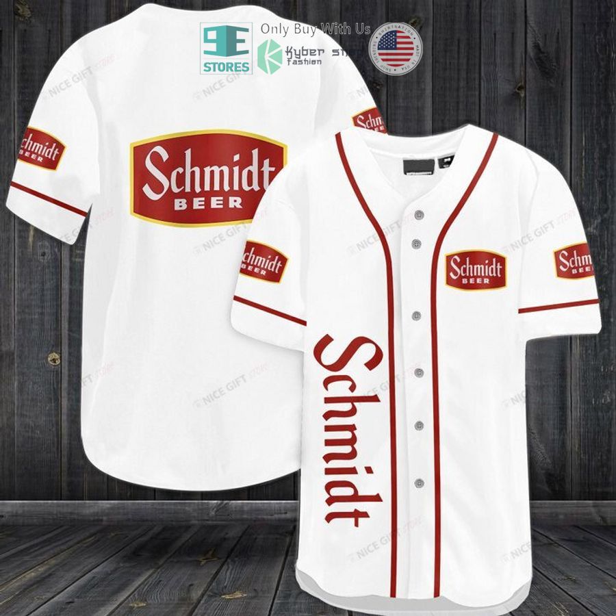 BEST Schmidt's Beer white Baseball Jersey