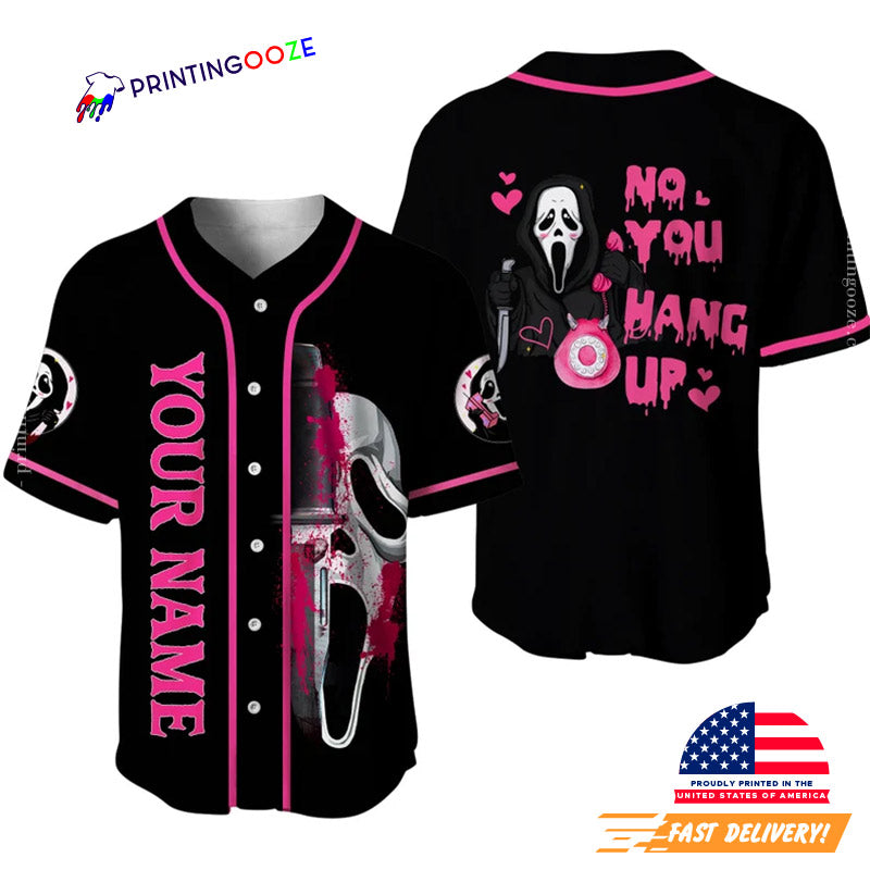 Scream Ghost Face No You Hang Up, Personalized Baseball Jersey