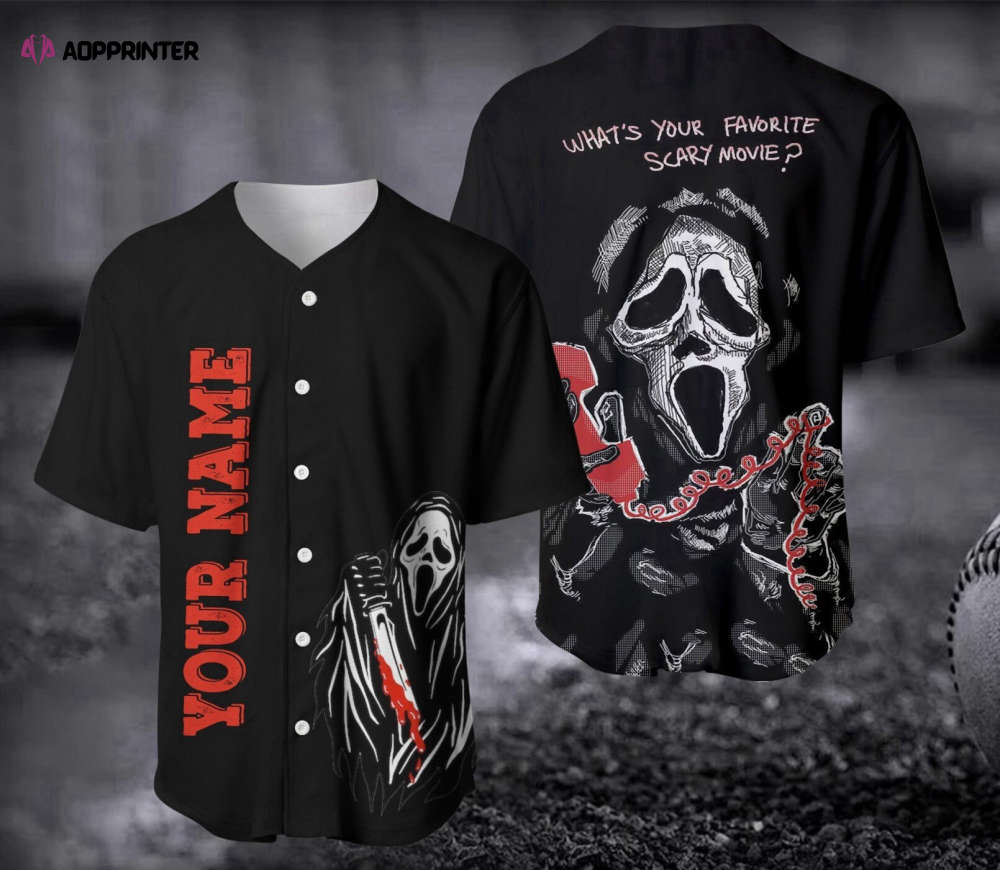 Scream Halloween Baseball Jersey: Spook up Your Game with this Stylish All Hallows Eve Apparel