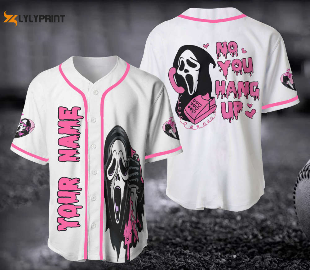 Scream No You Hang Up Horror Ghostface Baseball Jersey Shirt - lylyprint.com Hoodie, Sweatshirt | WearSparks.com (Image 1)