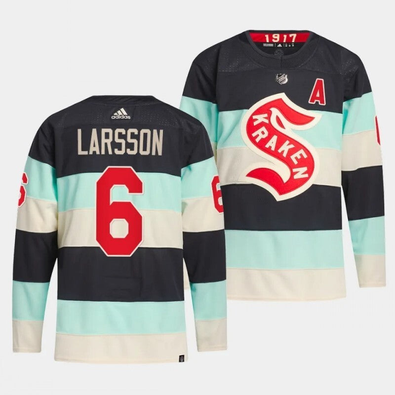 seattle kraken #6 adam larsson 2024 nhl winter classic jersey - deep sea blue