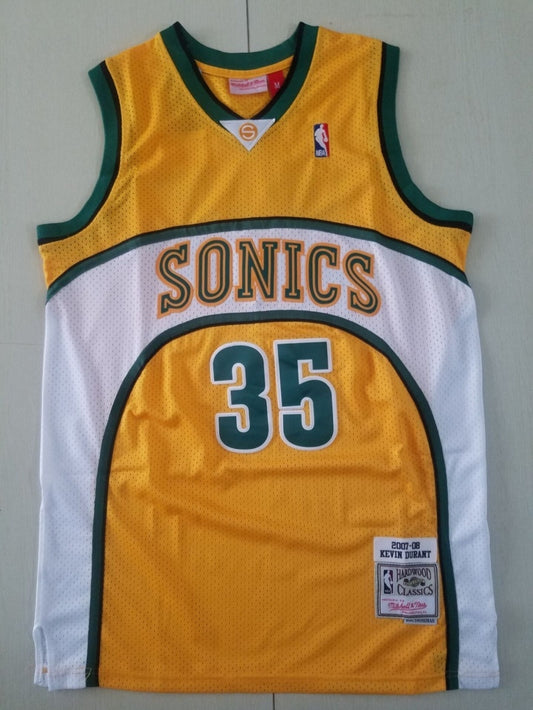 seattle supersonics #35 kevin durant Supersonics 35 Yellow Retro s-xxl Style 1
