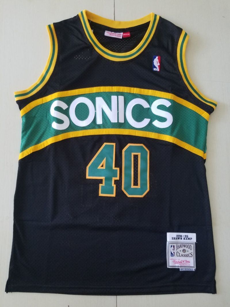 seattle supersonics #40 shawn kemp Supersonics 40 Black s-xxl Style 2