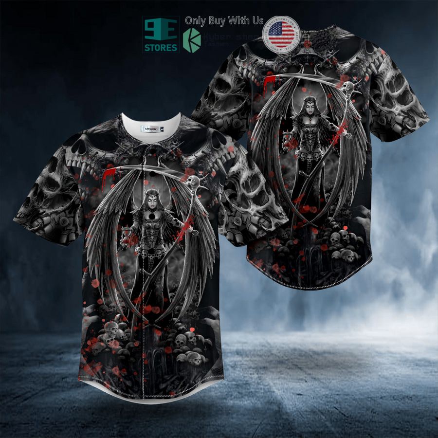 BEST Sexy Angel Of Death Skull Baseball Jersey