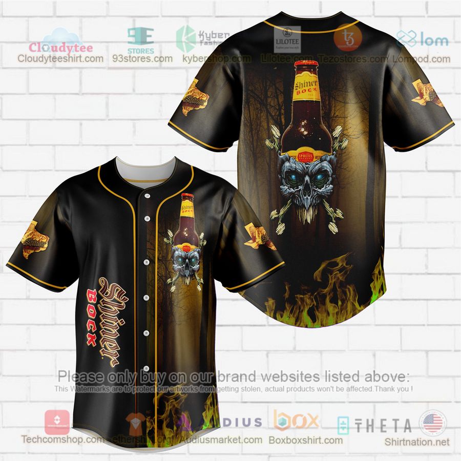 HOT Shiner Bock skull head Baseball Jersey Shirt
