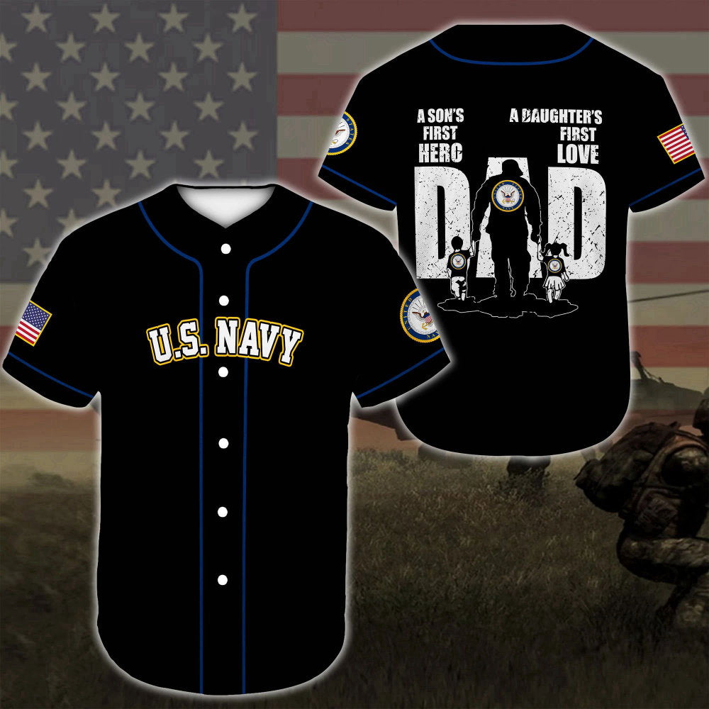 Show Your Navy Pride with our United States Navy Dad Baseball Jersey