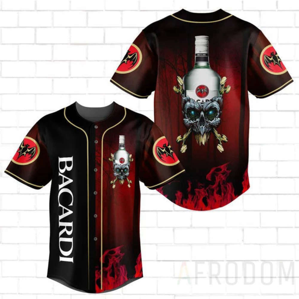 Skull With Bacardi Baseball Jersey - Aopprinter T-Shirts, Hoodie, Sweatshirt | WearSparks.com (Image 2)