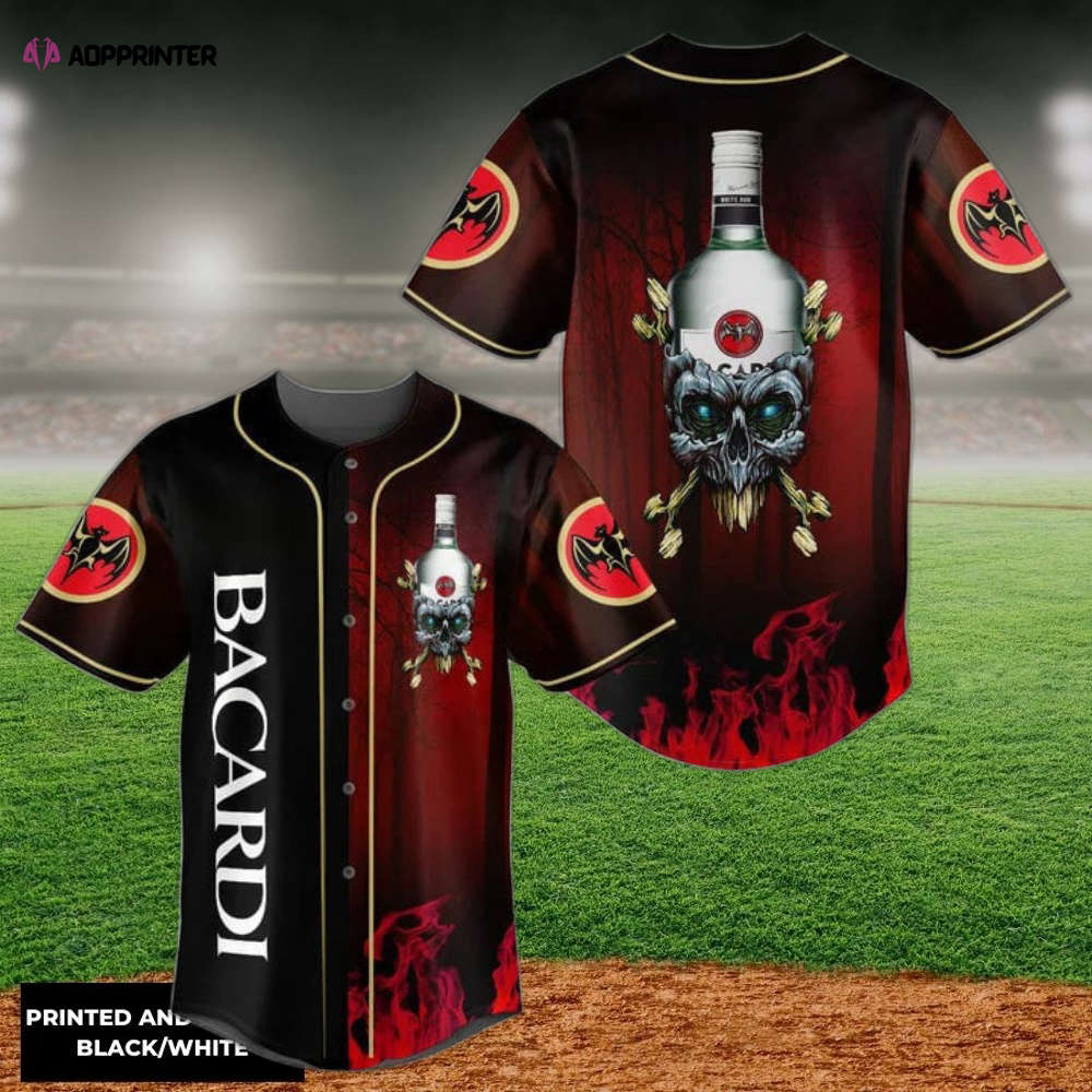 Skull With Bacardi Baseball Jersey - Aopprinter T-Shirts, Hoodie, Sweatshirt | WearSparks.com (Image 1)