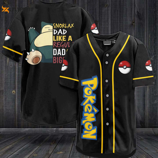 Snorlax Dad Like A Regular Dad OBigger Baseball Jersey - lylyprint.com T-Shirts, Hoodie, Sweatshirt | WearSparks.com