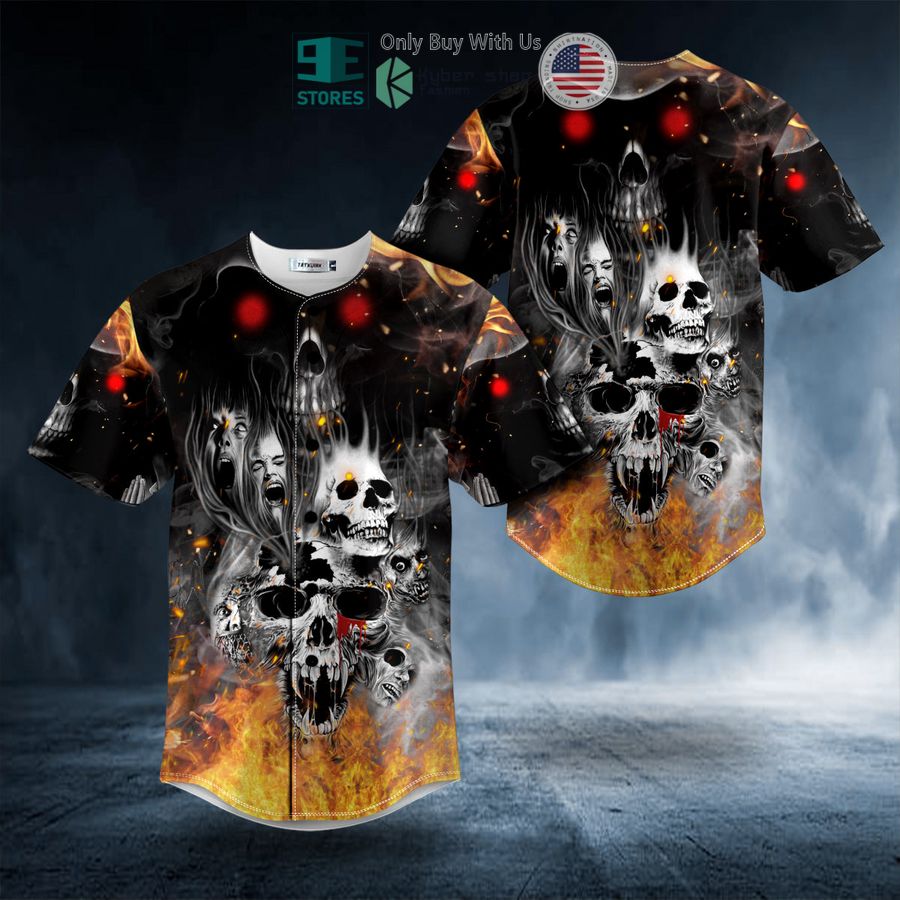 BEST Soul Eater Screaming Crack Monster Skull Baseball Jersey