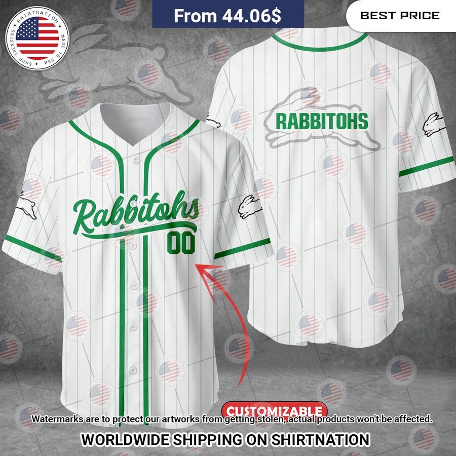 South Sydney Rabbitohs Custom Baseball Jersey
