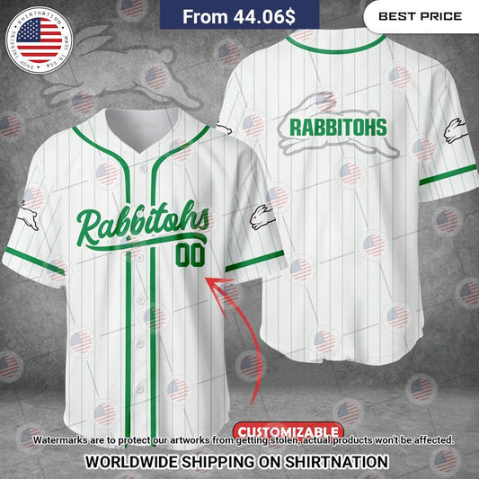 South Sydney Rabbitohs Custom Baseball Jersey