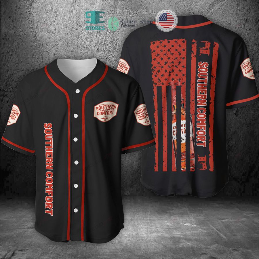 BEST Southern Comfort United States Flag black red Baseball Jersey