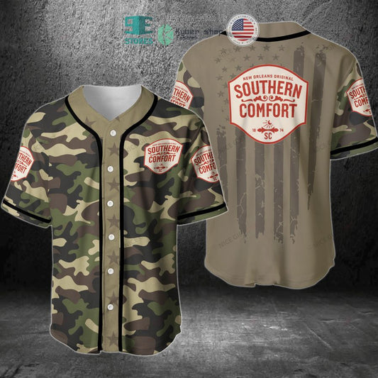 BEST Southern Comfort United States Flag green camo Baseball Jersey
