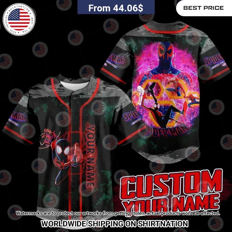 Spiderman Across the spider verse Custom name Baseball Jersey