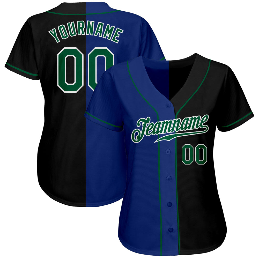 Custom Black Kelly Green-Royal Authentic Split Fashion Baseball Jersey T-Shirts, Hoodie, Sweatshirt (Image 2)