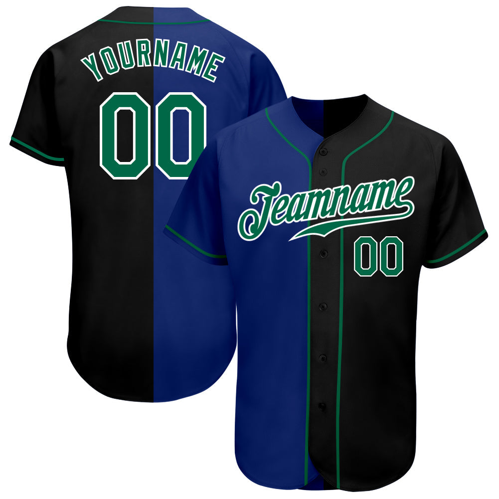 Custom Black Kelly Green-Royal Authentic Split Fashion Baseball Jersey T-Shirts, Hoodie, Sweatshirt (Image 1)