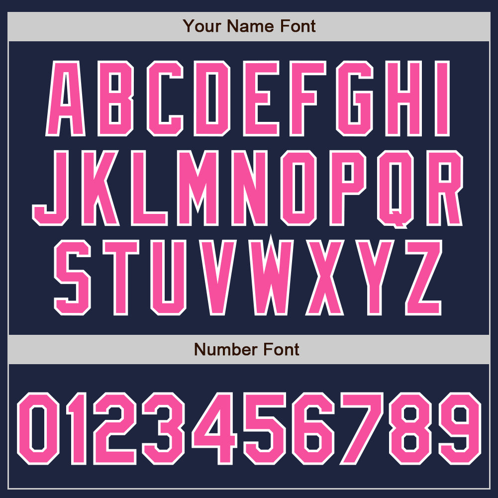 Custom Navy Pink-Gray Authentic Split Fashion Baseball Jersey