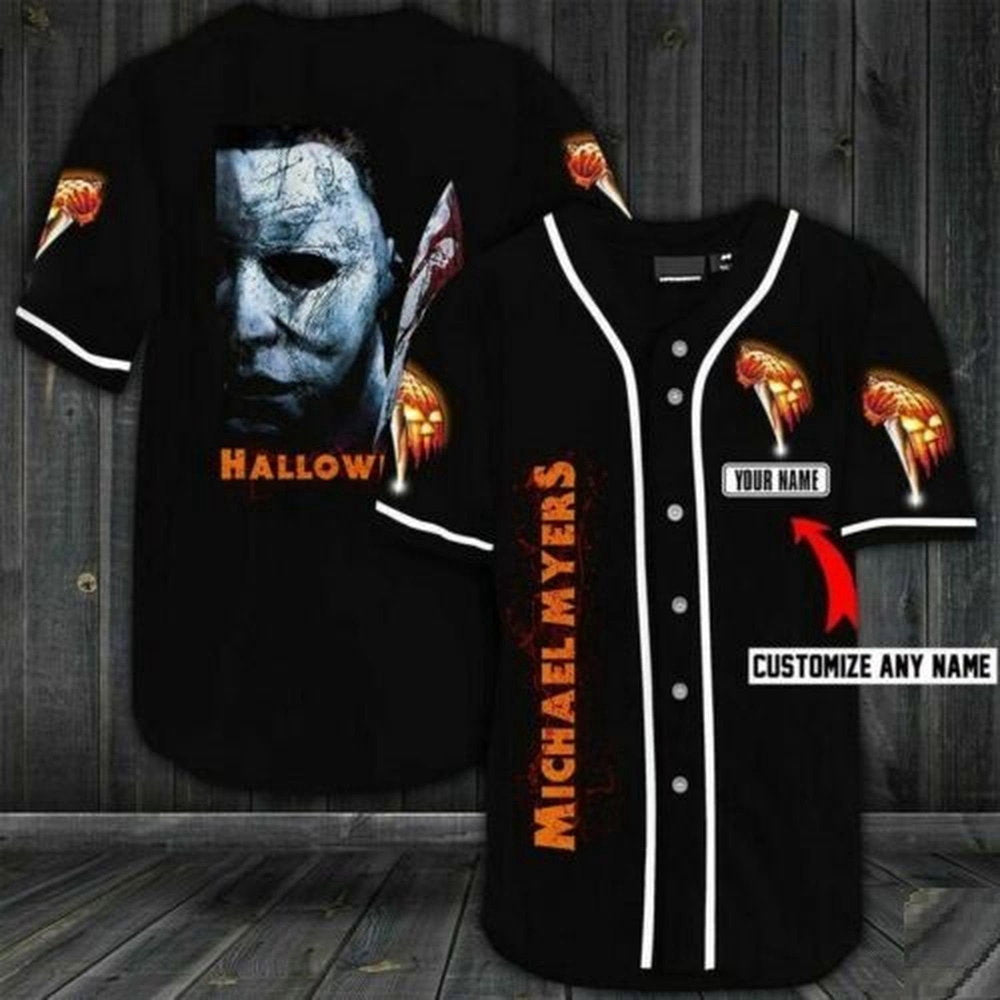 Spooktacular Michael Myers Halloween 3D Baseball Jersey – Personalized for Horror Fanatics