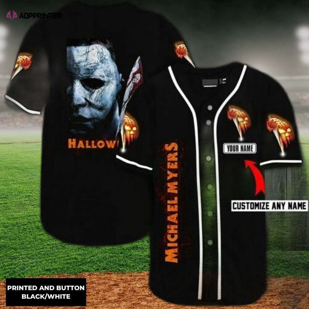 Spooktacular Michael Myers Halloween 3D Baseball Jersey – Personalized for Horror Fanatics
