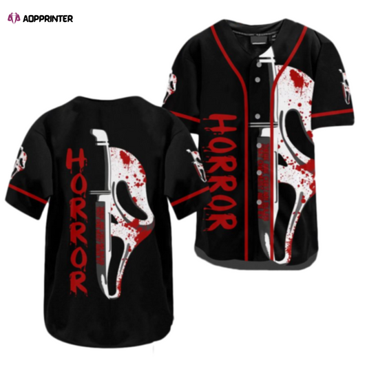Spooky Ghostface Scream Horror Movie Halloween Baseball Jersey Shirt