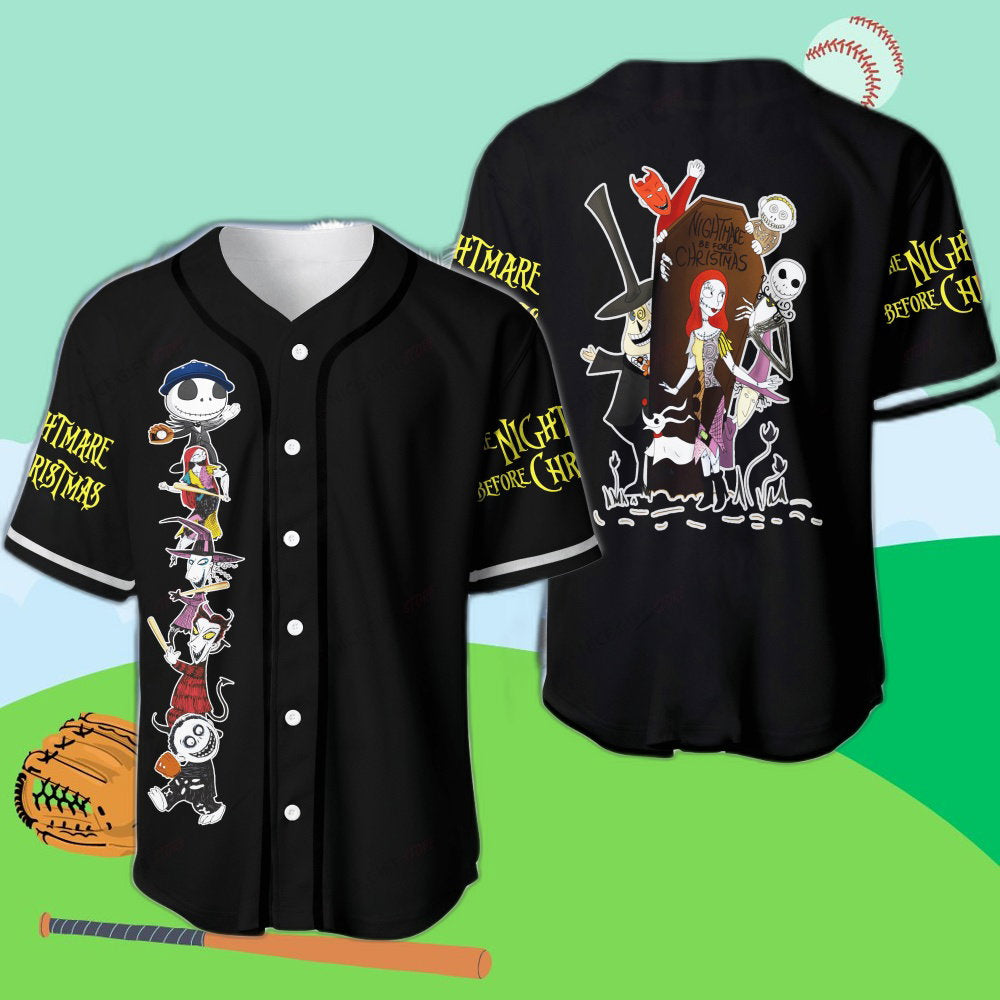 Spooky Style: Nightmare Before Christmas Baseball Jersey – Halloween Baseball Shirt