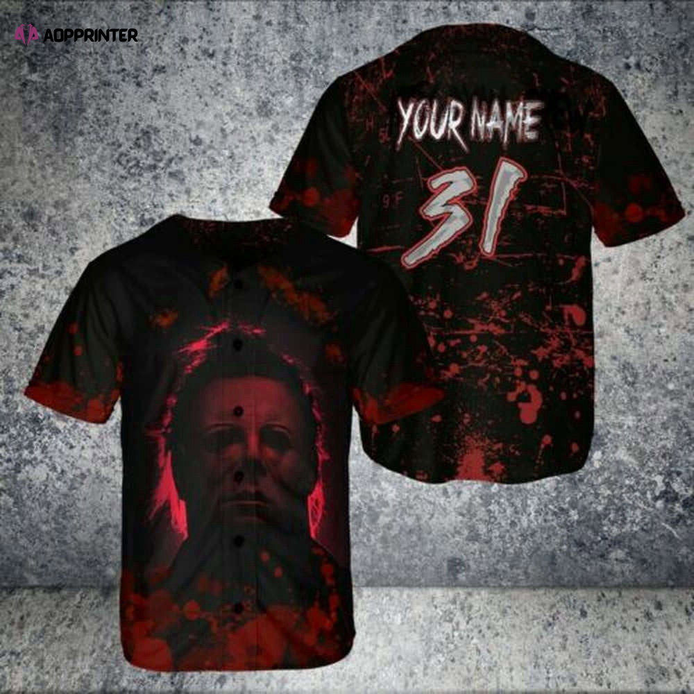 Spooky & Stylish: Personalized Michael Myers Halloween Baseball Jersey