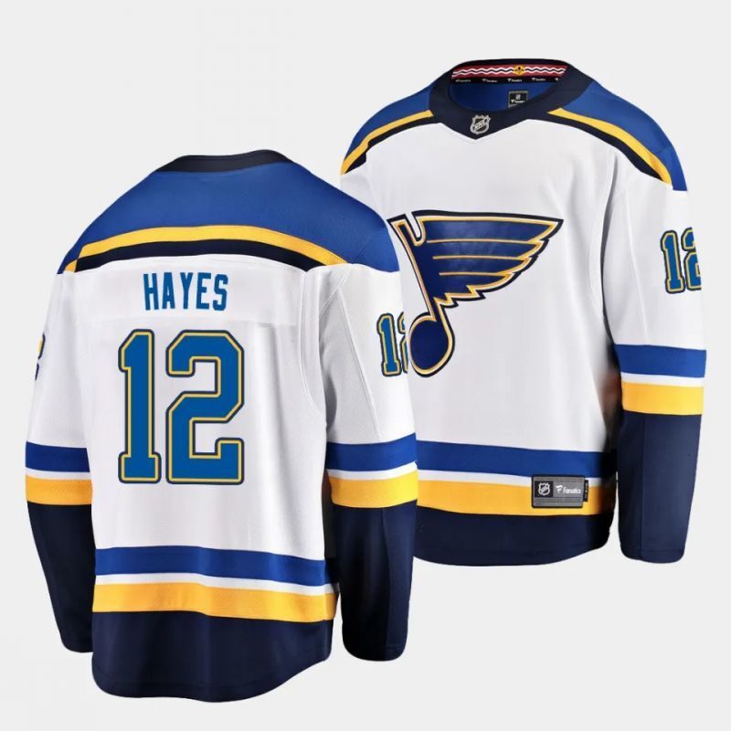 st. louis blues #12 kevin hayes away white breakaway player jersey