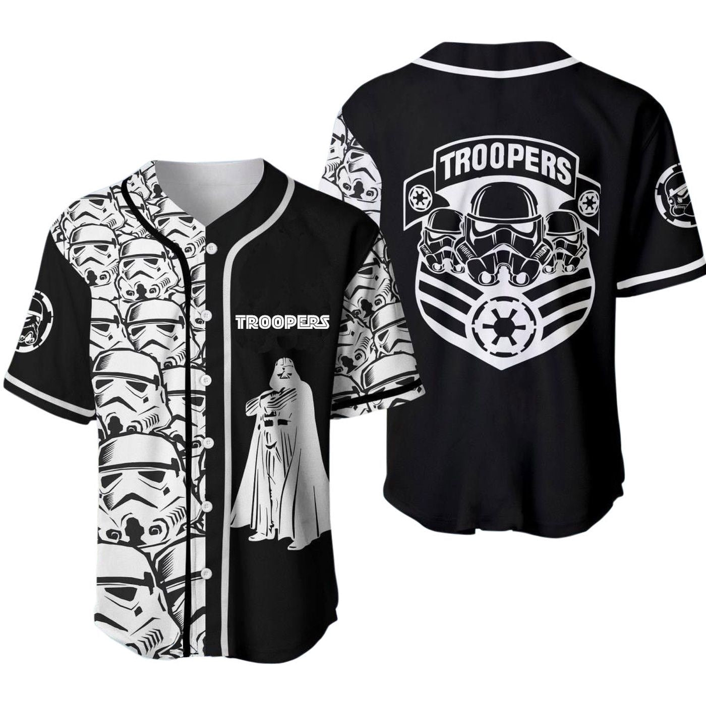 Stormtrooper White Black Baseball Jersey - Gift for Men Women - Gift for Men Women - lylyprint.com T-Shirts,... (Image 2)