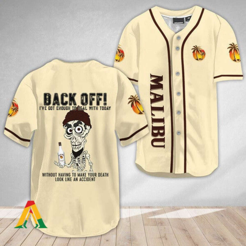 Stylish Achmed Baseball Jersey with Malibu Rum: Back Off! Shop Now - Aopprinter T-Shirts, Hoodie, Sweatshirt (Image 2)